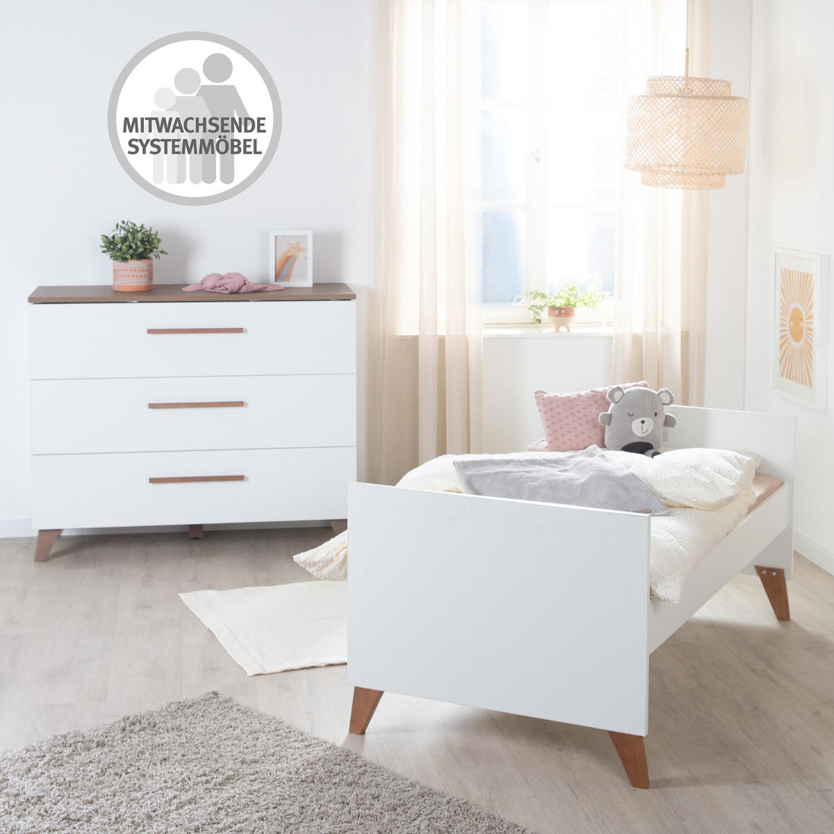 WICKELKOMMODE Ole - Weiß, Holzwerkstoff (110/98/75cm) - Roba