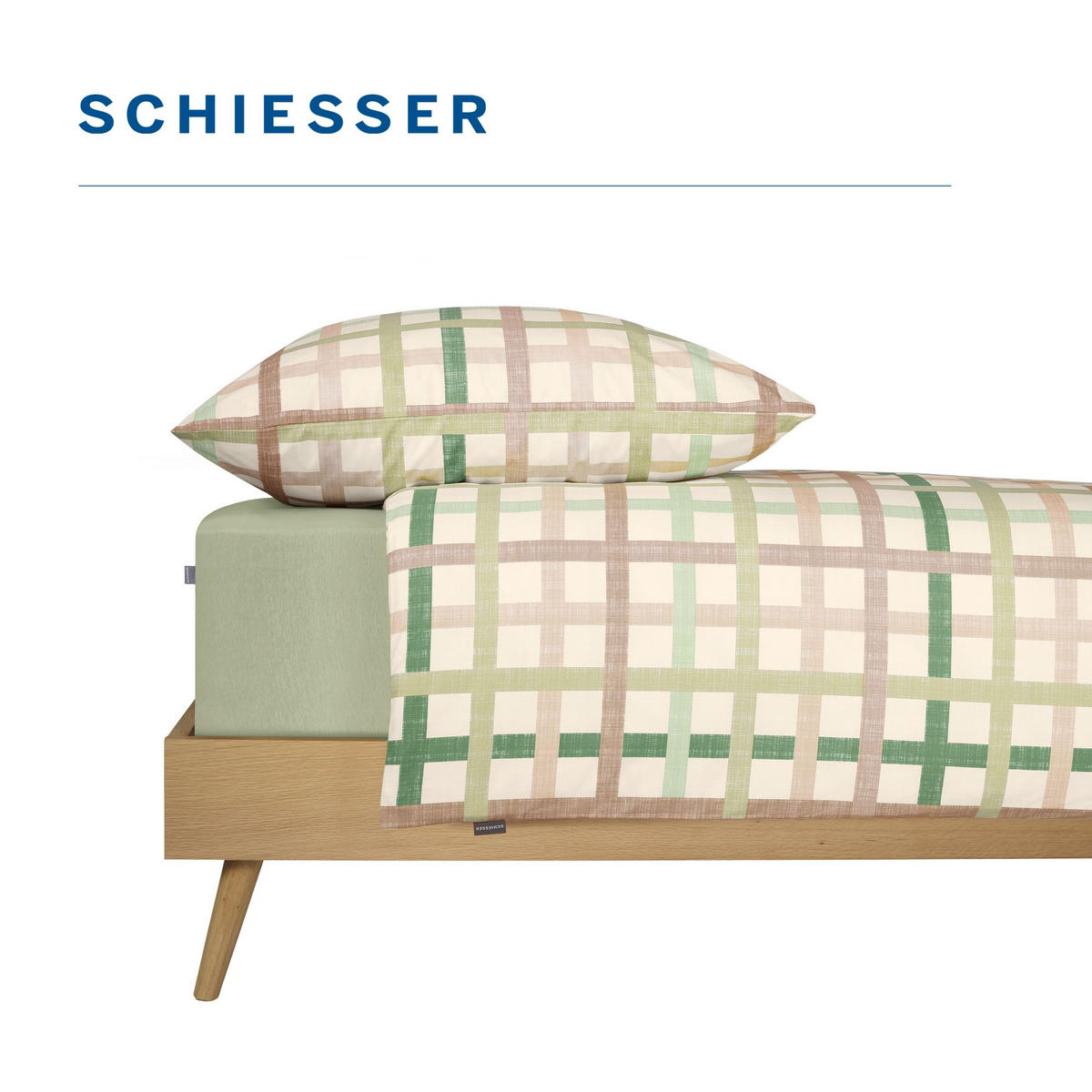 BETTWÄSCHESET Luiza - Renforcé - 2-teilig - 135x200 cm - Grün - Grün, Textil (135/200cm) - SCHIESSER