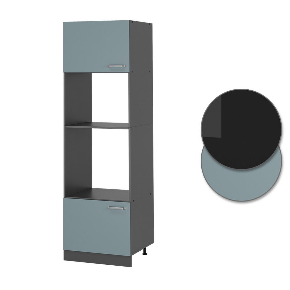 MIKROWELLENSCHRANK R-Line Blau-Grau 60 cm - Anthrazit/Blaugrau, Holzwerkstoff (60/206.8/57.2cm) - Vicco