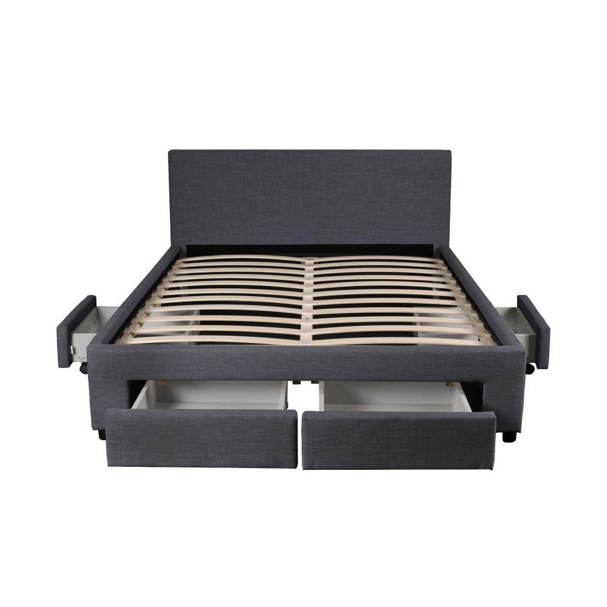 BETT LUGANO mit Schubladen/ Bett 140x190 - Dunkelgrau - Grau, Holzwerkstoff (140/190cm) - Weber Industries