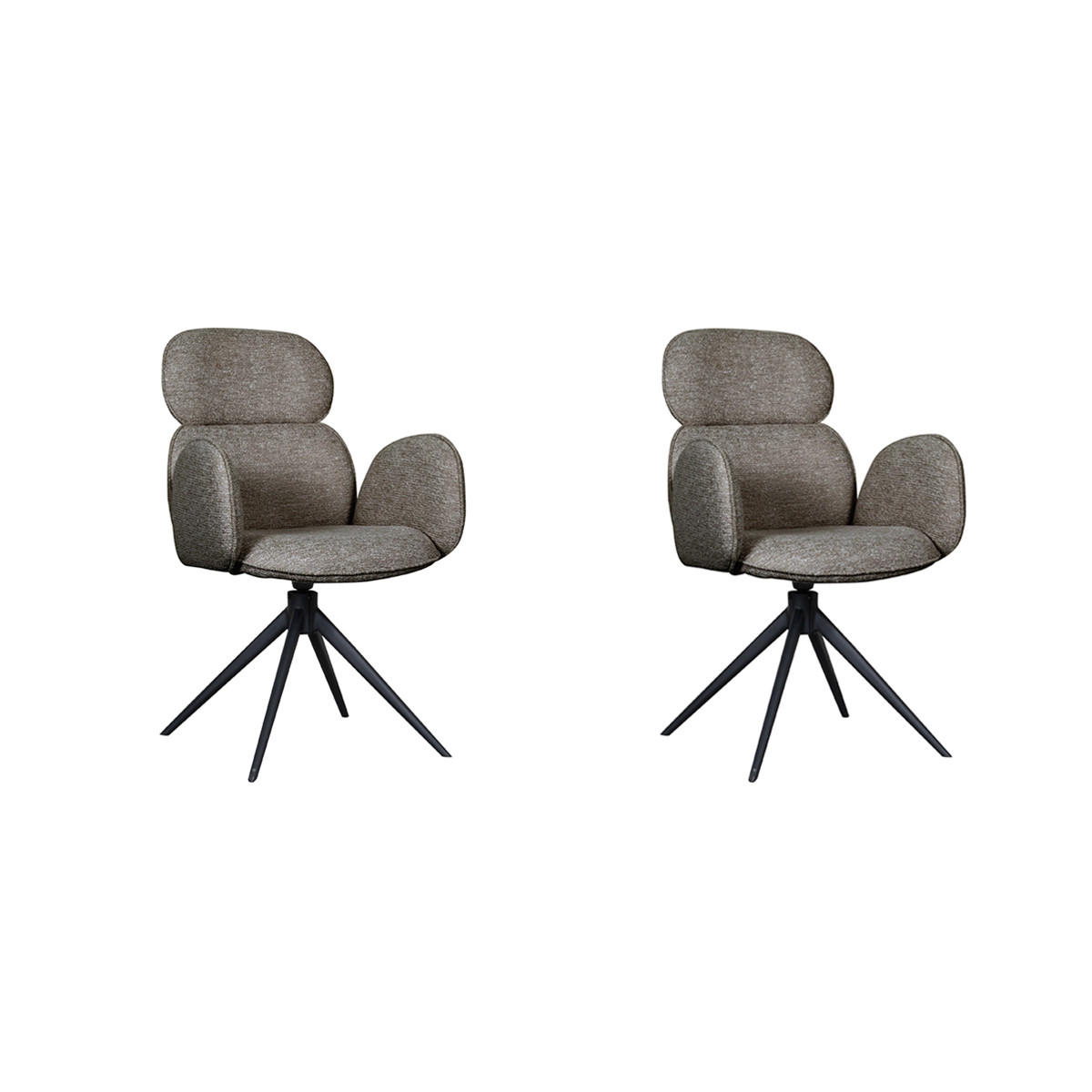 ESSZIMMERSTUHL Vidar Grau 62/58/91 cm 2er-Set - Grau, Textil (58/91/62cm) - LABEL51