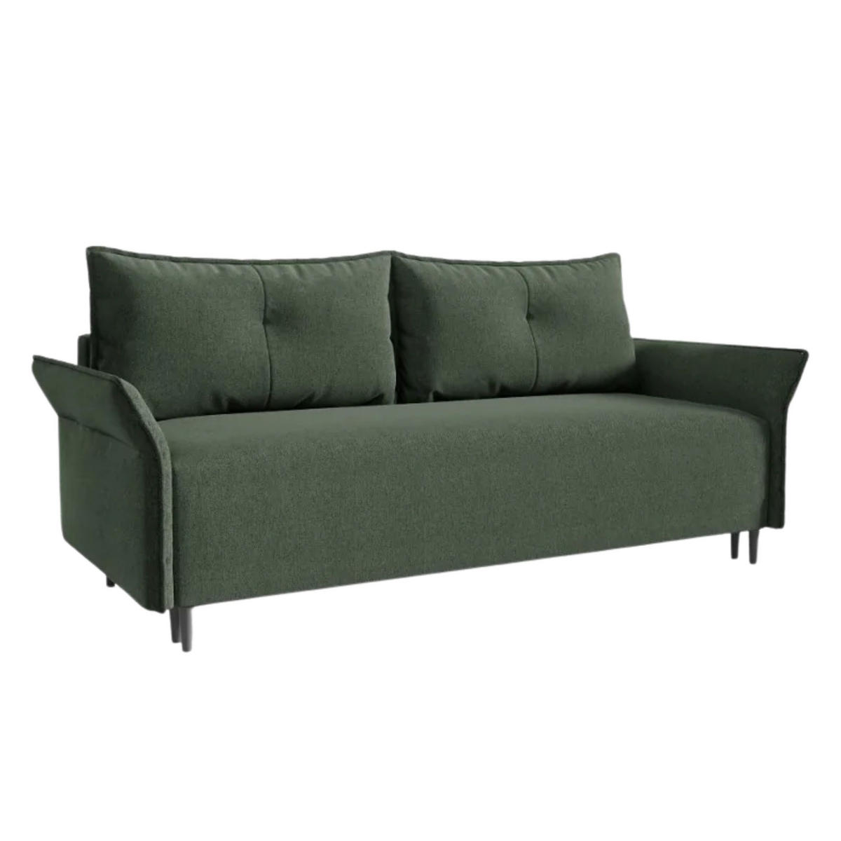 SCHLAFSOFA Ashton, Sofa mit Schlaffunktion und Bettkasten, Farbe: Grün, Veloursstoff - Grün, Textil (235/100/86cm) - Sepro Meble