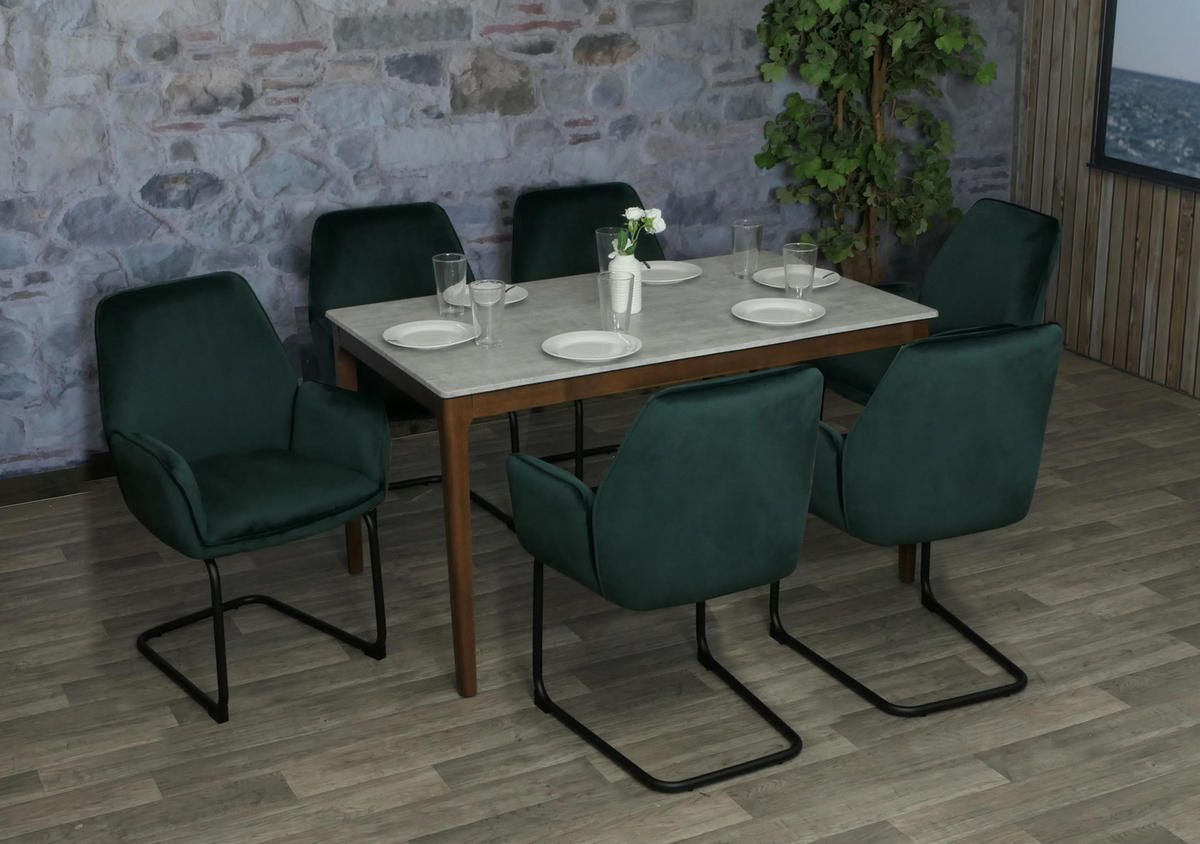 FREISCHWINGER Grün 6er-Set - Grün, Textil (60/89/61cm) - MCW