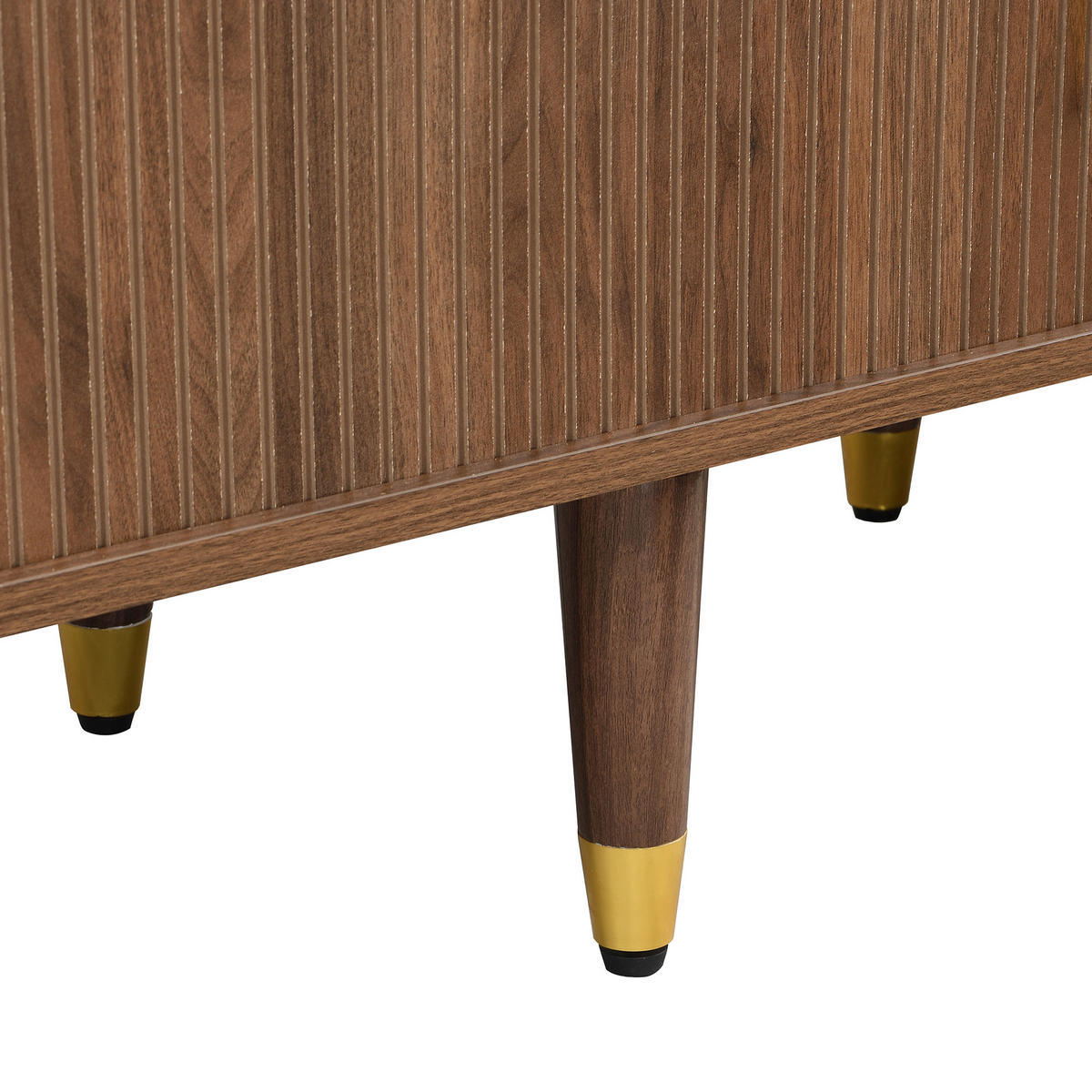 LOWBOARD DE-40221 mit Rattan-Schiebetür Nussbaum - Walnussfarben, Holzwerkstoff (175/45/38cm) - ComfortXL