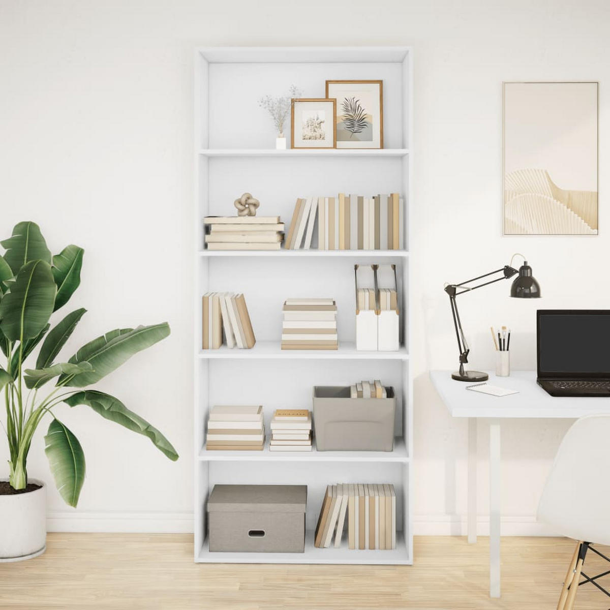BÜCHERREGAL Weiss 80/30/189 Cm Holzwerkstoff - Weiß, Holzwerkstoff (30/189/80cm) - vidaXL