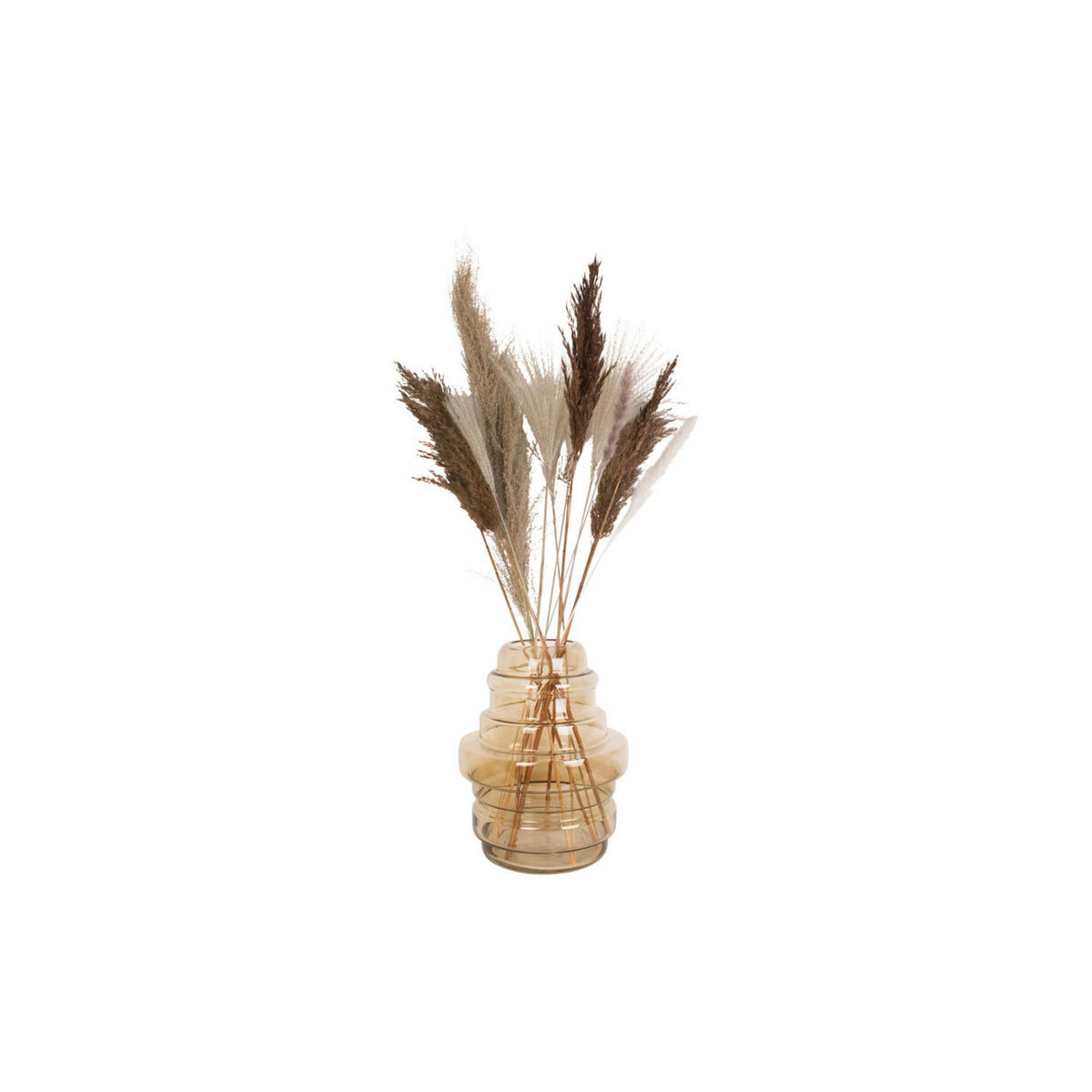 VASE Distinct Braun 25/25/30 cm - Beige, Glas (25/30cm) - Present Time