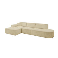 ECKSOFA Ottomane Links IREA-L2-v3 - 318x165x76 cm Beige - Ecru/Beige, Holzwerkstoff/Textil (318/165cm) - ALTDECOR