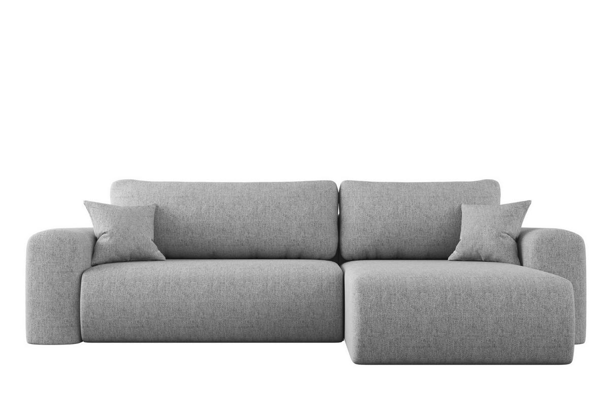 ECKSOFA Mit Schlaffunktion Und Bettkasten L-förmiges Sofa Capri Stoff Verita Rechts Grau - Grau, Holz (272/145cm) - Kaiser Möbel