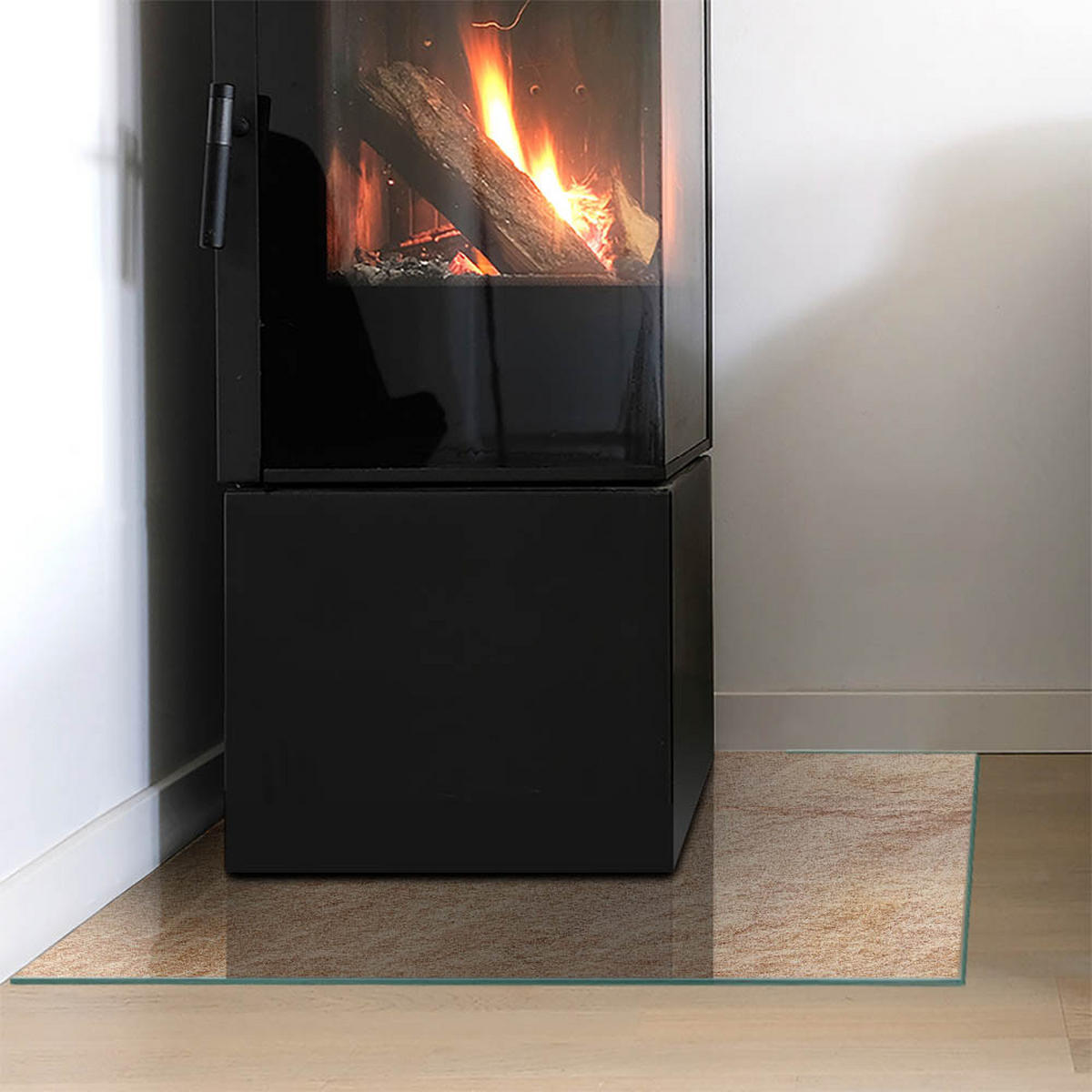 GLASPLATTE für Kamin 60x60 cm Beige - Beige, Glas (60/60/0.4cm) - ArtPrintCave