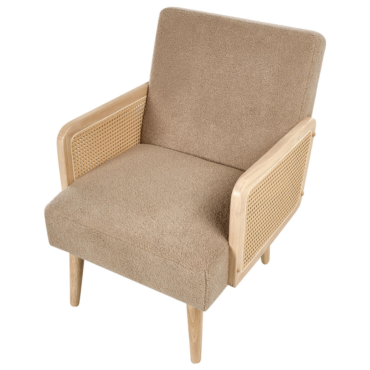 SESSEL Sandbeige Hojby - Sandfarben/Braun, Textil (61/82/74cm) - Beliani