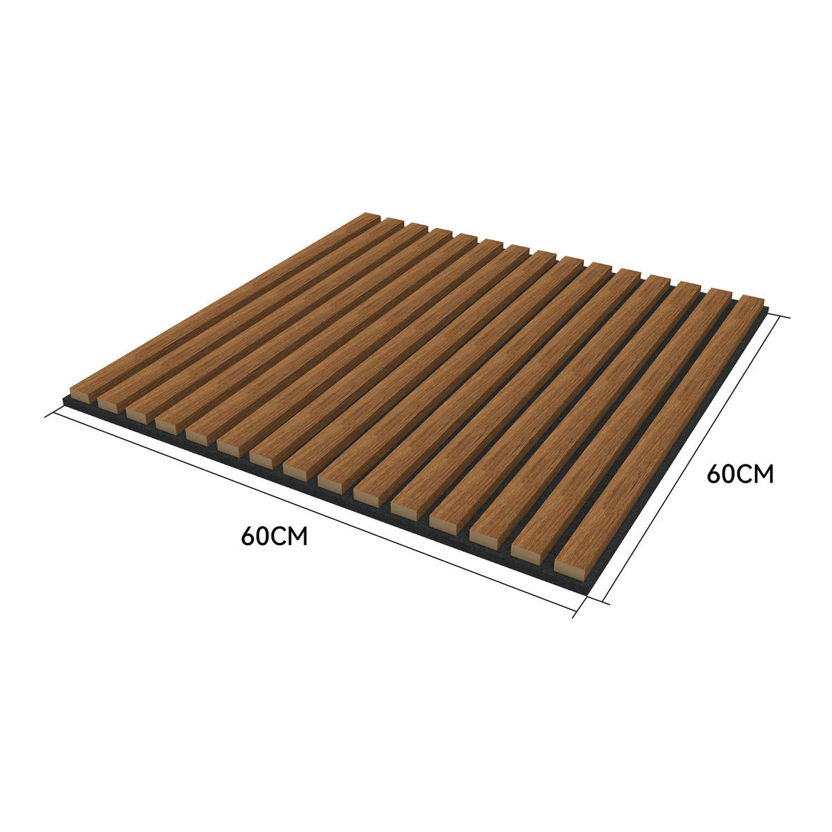 AKUSTICKÝ SET STĚNOVÝCH PANELŮ Vang 8-dílný II - teaková, kompozitní dřevo/plast (60/60/2.1cm) - NEU.HOLZ