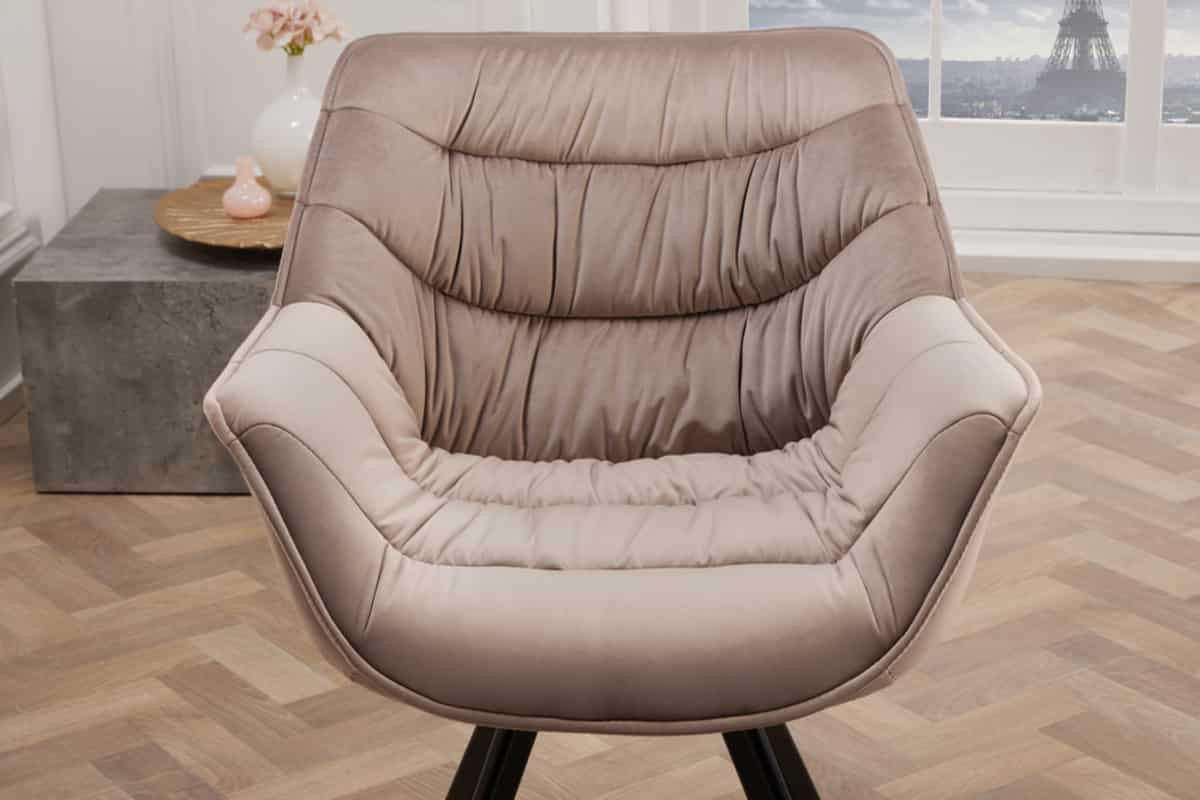 STUHL THE DUTCH COMFORT Samt Greige 80 cm - Champagner/Beige, Textil/Metall (67/82/63cm) - riess-ambiente