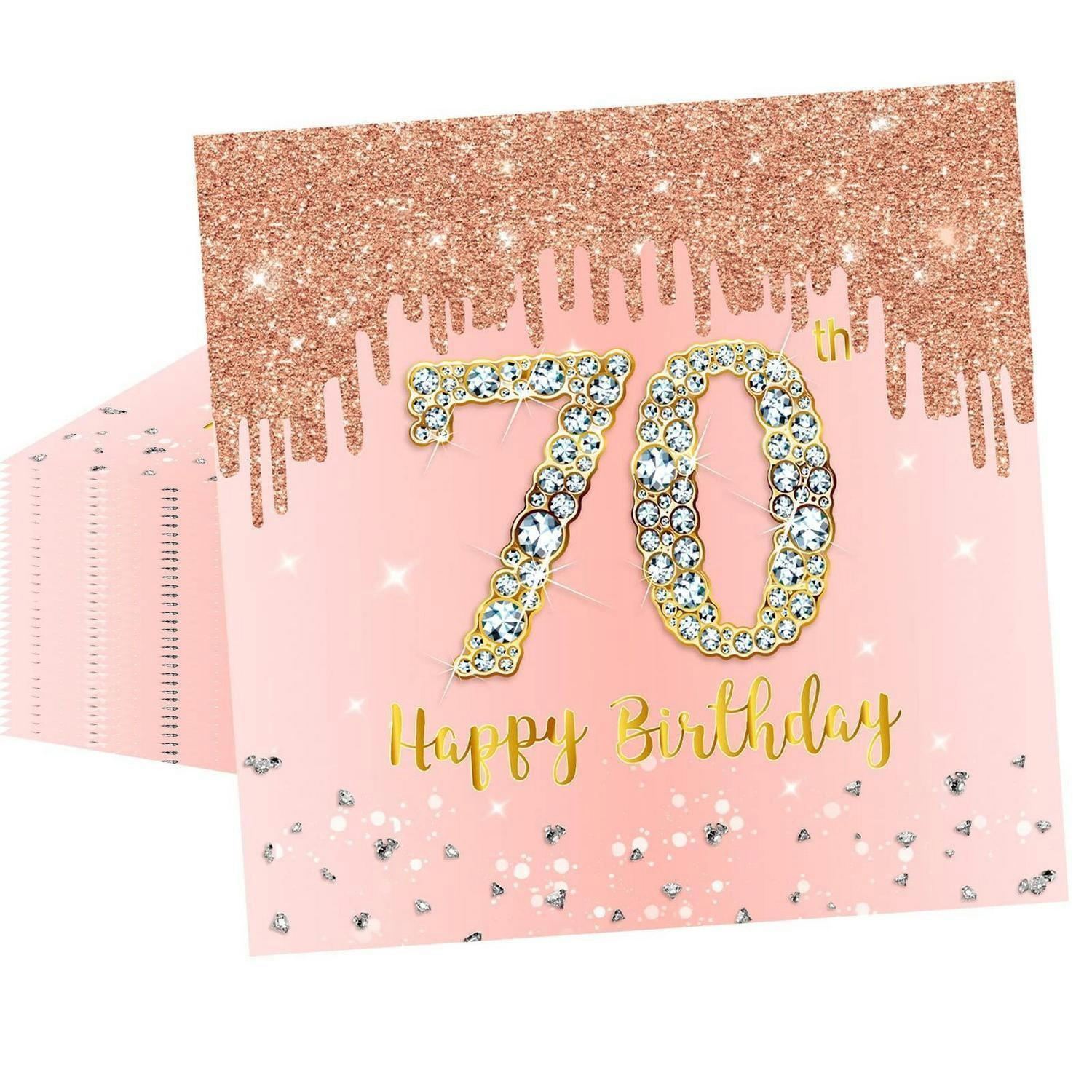 SERVIETTEN 20 Stück Roségold 70. Geburtstag - Multicolor, Papier (16.5/16.5cm)