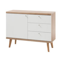 SIDEBOARD Merle Eiche Riviera / weiß 107 / 40 / 83cm - Eichefarben/Weiß, Holz/Holzwerkstoff (107/83/40cm) - Feldmann-Wohnen