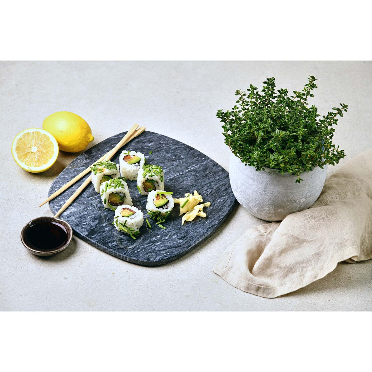 BUFFETPLATTEN aus Marmor, 5 Stück - 25 x 25 cm - Multicolor, Stein (25/1.3/25cm) - Kesper