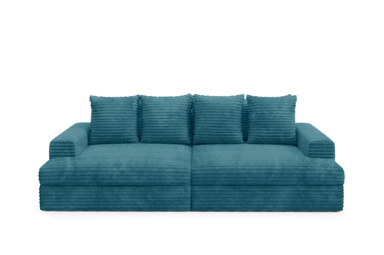 SCHLAFSOFA Premium Extra Komfort Blau - Blau/Schwarz, Holz/Holzwerkstoff (272/42/167cm) - Furnisell