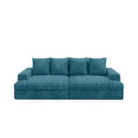 SCHLAFSOFA Premium Extra Komfort Blau - Blau/Schwarz, Holz/Holzwerkstoff (272/42/167cm) - Furnisell
