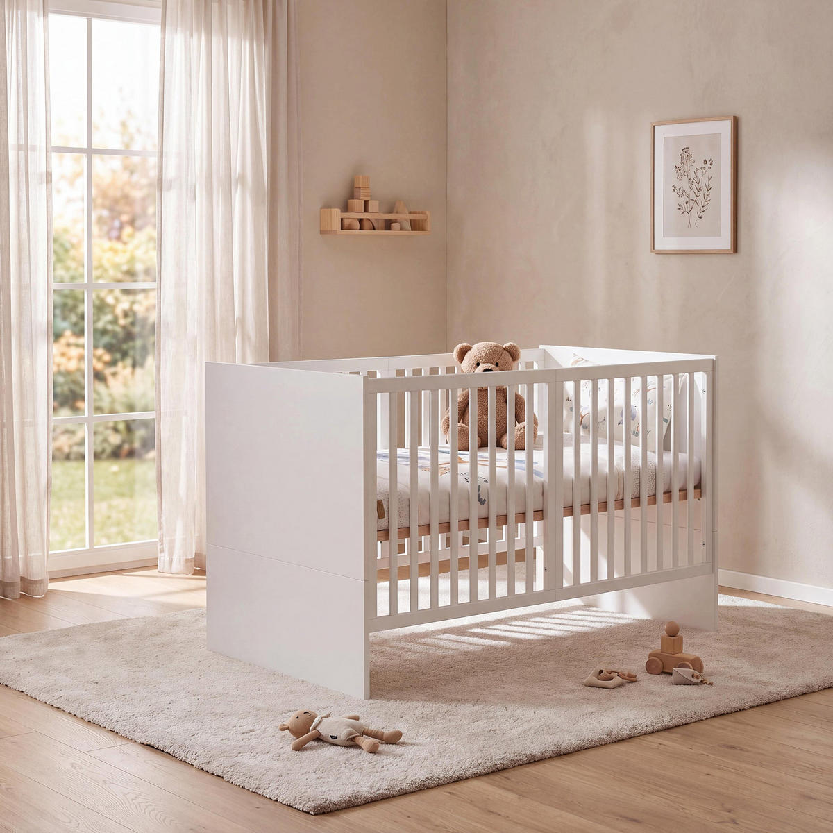 BABYBETT Lilo 70 x 140 cm - Weiß, Holzwerkstoff (70/140cm) - Roba