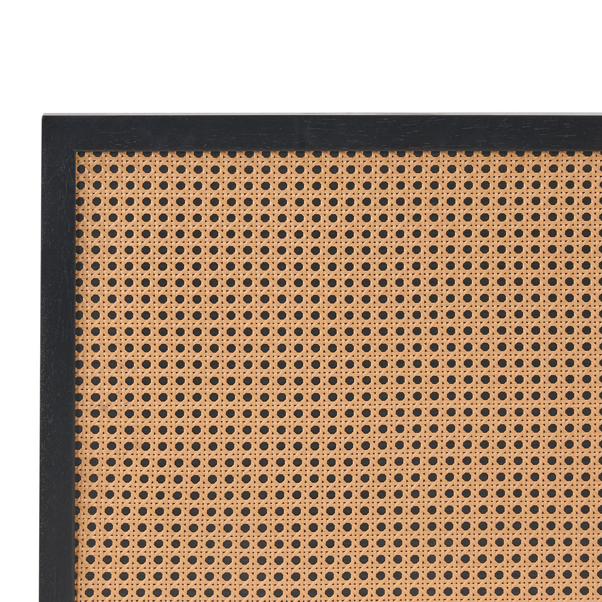 POSTEL s roštem 120/200 cm Faserplatte, PE Ratan Černá Monpazier - černá, přírodní materiály (120/200cm) - Beliani