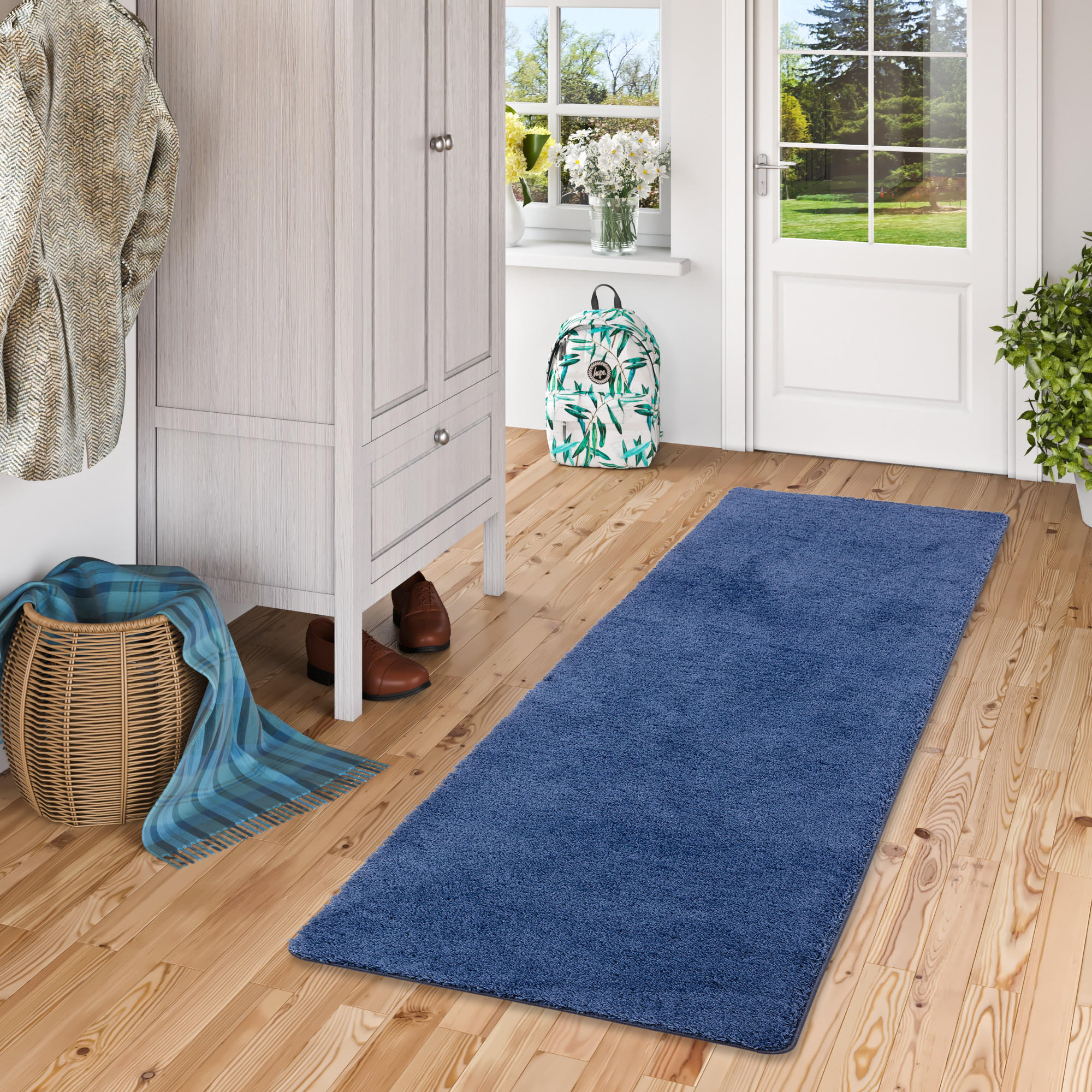 HOCHFLOR SHAGGY LÄUFER TEPPICH PALACE - Dunkelblau, Textil (80/240cm) - Snapstyle