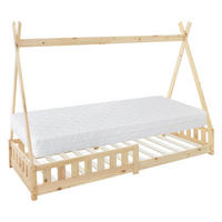 KINDERBETT Tipi mit Matratze 90x200 cm Natur - Naturfarben, Holz (90/200cm) - ML-DESIGN