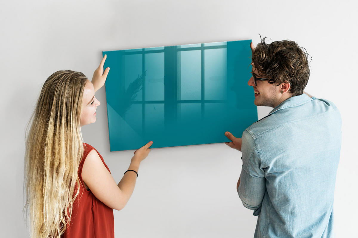 MAGNETTAFEL 90x60 Marineblau schwarzer Marker - Mintgrün, Glas (90/0.4/60cm) - TULUP