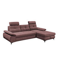 ECKSOFA mit Schlaffunktion und Bettkasten - Schwarz/Rosa, Kunststoff/Textil (177/274cm) - ed exciting design