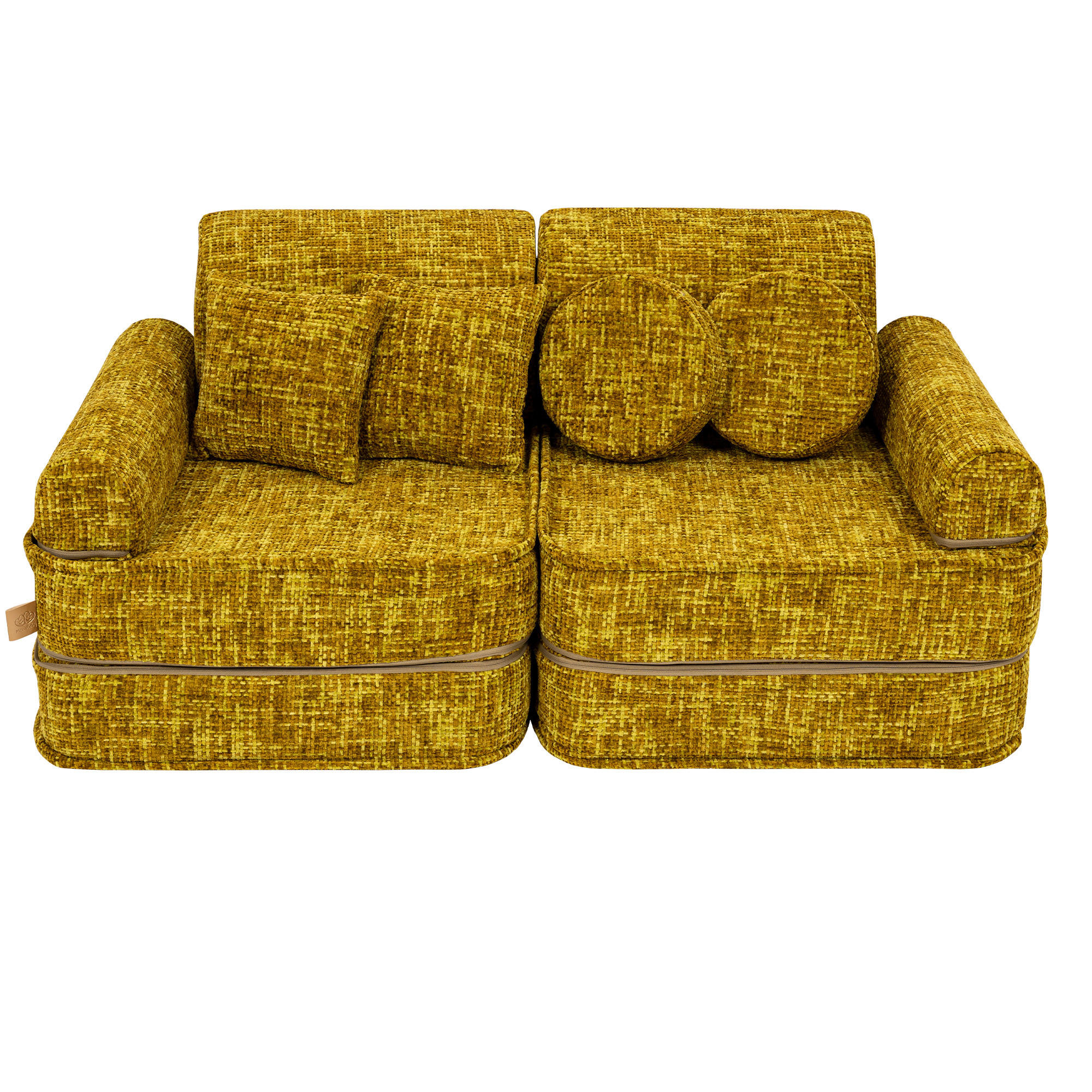 KINDERSOFA, Pocket Plus, Tangle, Goldsenf - Honig, Textil (120/25/60cm) - MeowBaby