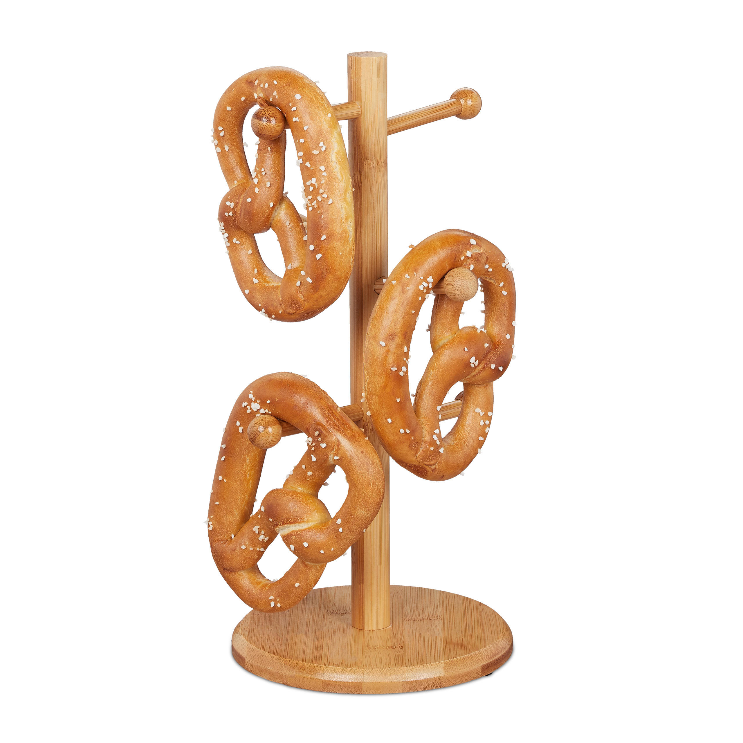 SUPORT pentru pretzeli natur bambus 6 brațe 35x17,5 cm