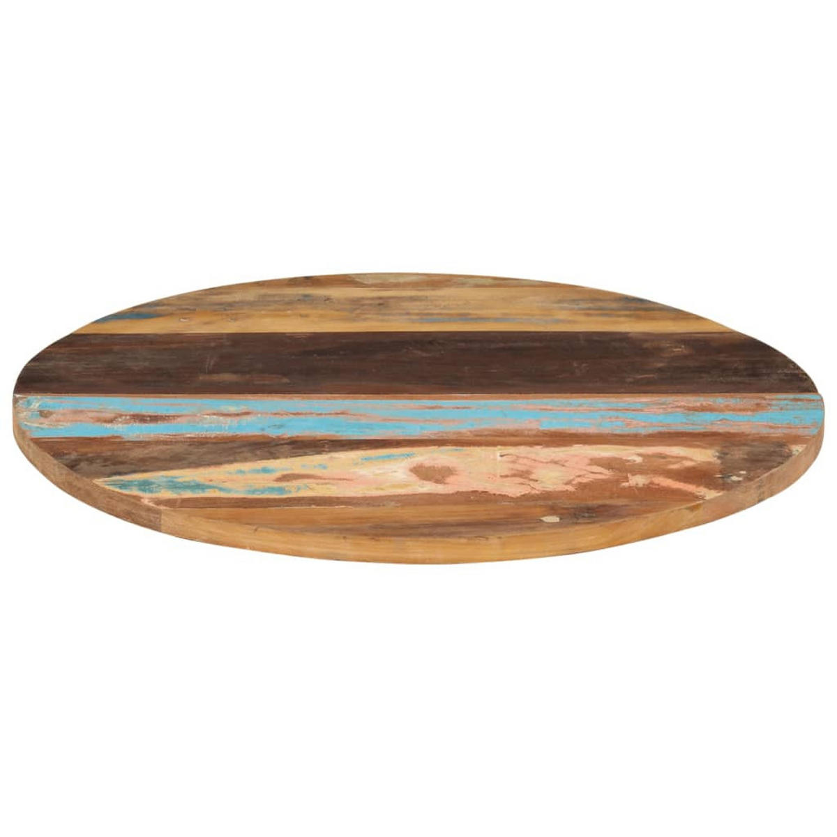 TISCHPLATTE Rund 80 Cm 25-27 Mm Altholz Massiv - Multicolor, Holz (80/80/2.5cm) - vidaXL