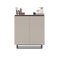 HIGHBOARD Selene 2D Kachmir Matt 111 cm - Kaschmir/Schwarz, Holzwerkstoff/Metall (111/125/35cm) - Meble Lindner