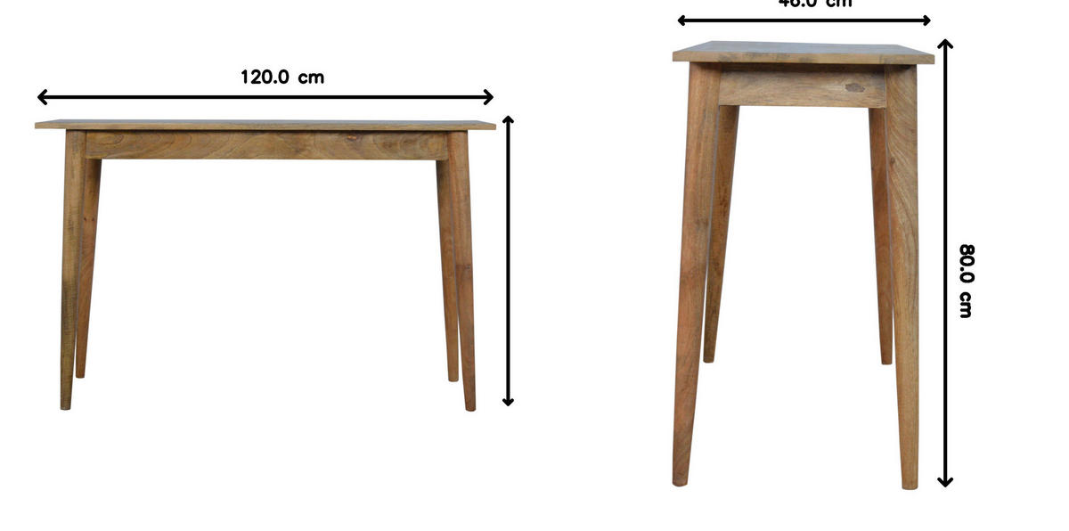 SCHREIBTISCH Akins, 2 Schublades, Nordische Beine - Messingfarben/Braun, Holz/Metall (45/120/78cm) - Artisan Furniture