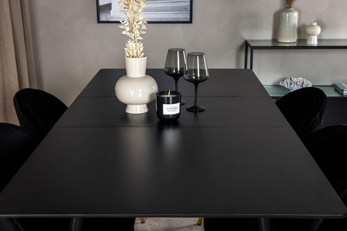TISCHGRUPPE Schwarz - Schwarz, Holzwerkstoff (90/76/120cm) - ebuy24