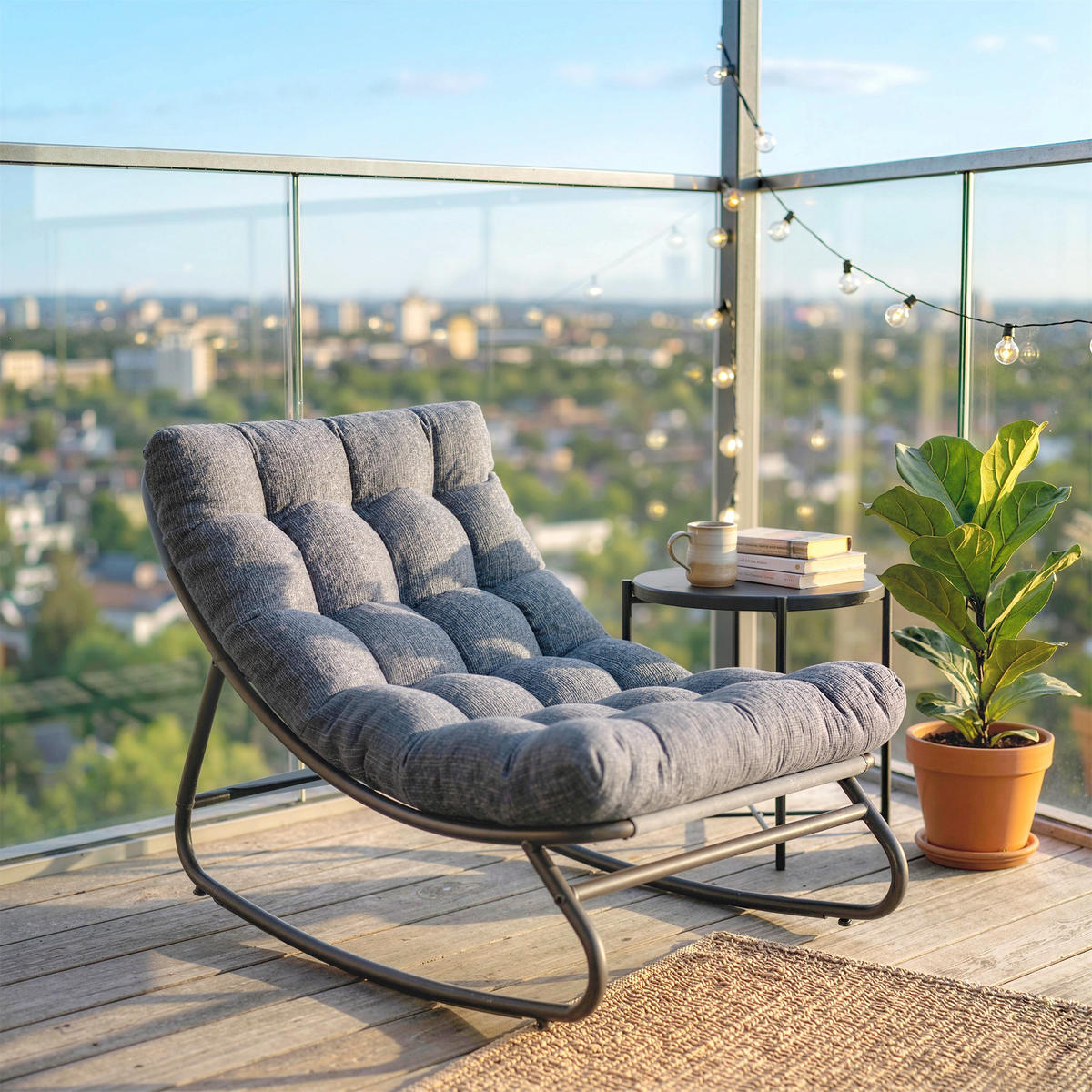 SCHAUKELSTUHL Stahl Netzstoff Grau - Grau, Textil/Metall (66/63/101cm) - Outsunny