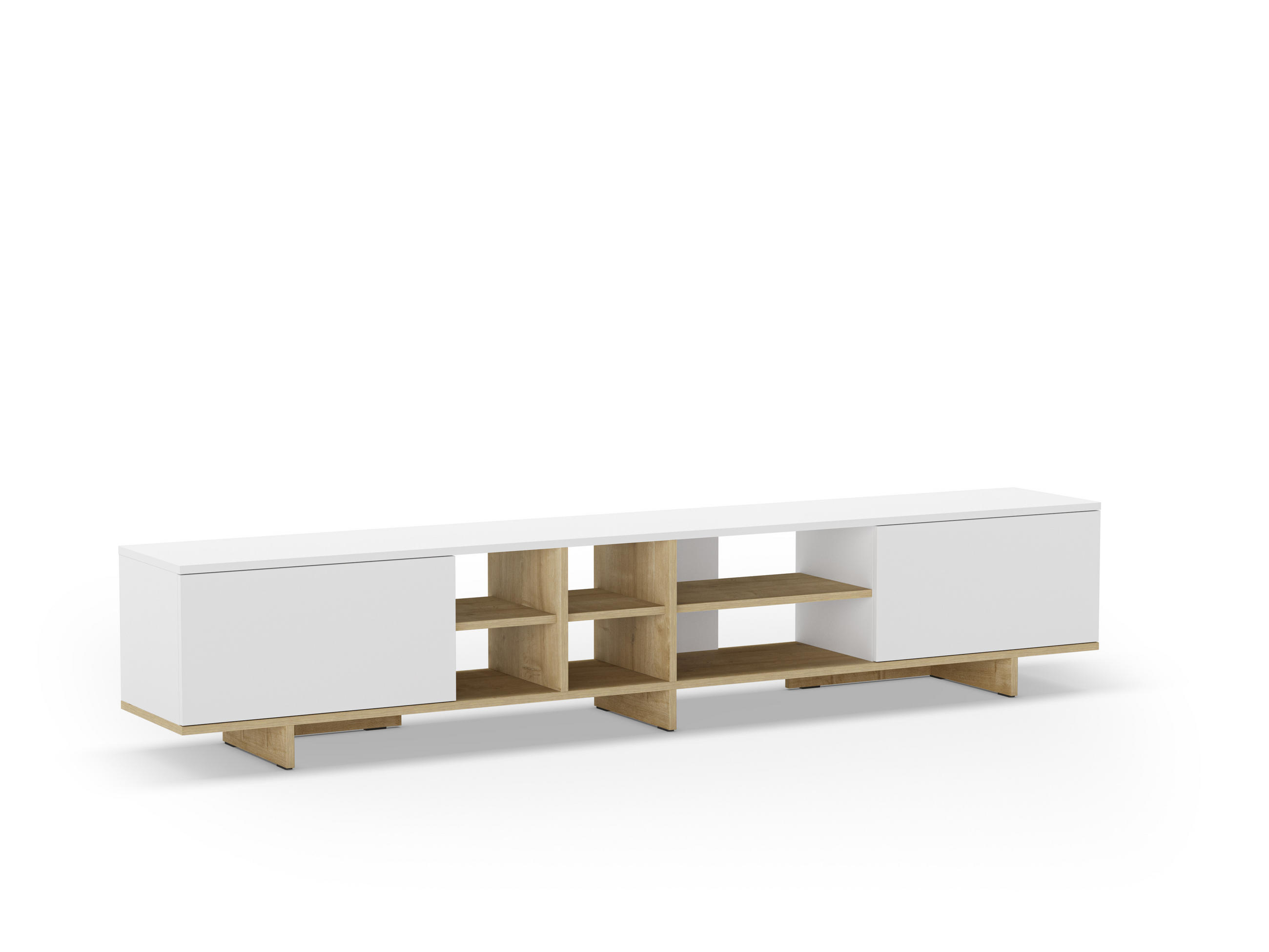 TV-STÄNDER Cequoia Weiß 230/35.6/44 cm - Weiß, Holz (35.6/44/230cm)