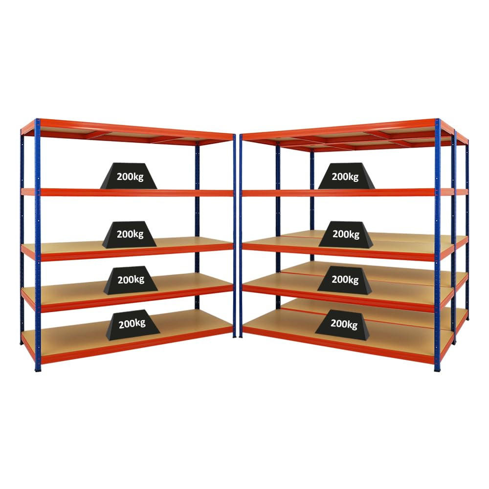 SCHWERLASTREGAL Giant Elephant 3er-Set mit 3x 180x180x60 cm Fachlast 200 kg Blau-Orange - Orange, Metall (540/180/60cm) - PROREGAL