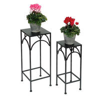 BLUMENHOCKER 2er Set Metall Schwarz Eckig - Schwarz, Metall (18/50/18cm) - DanDiBo