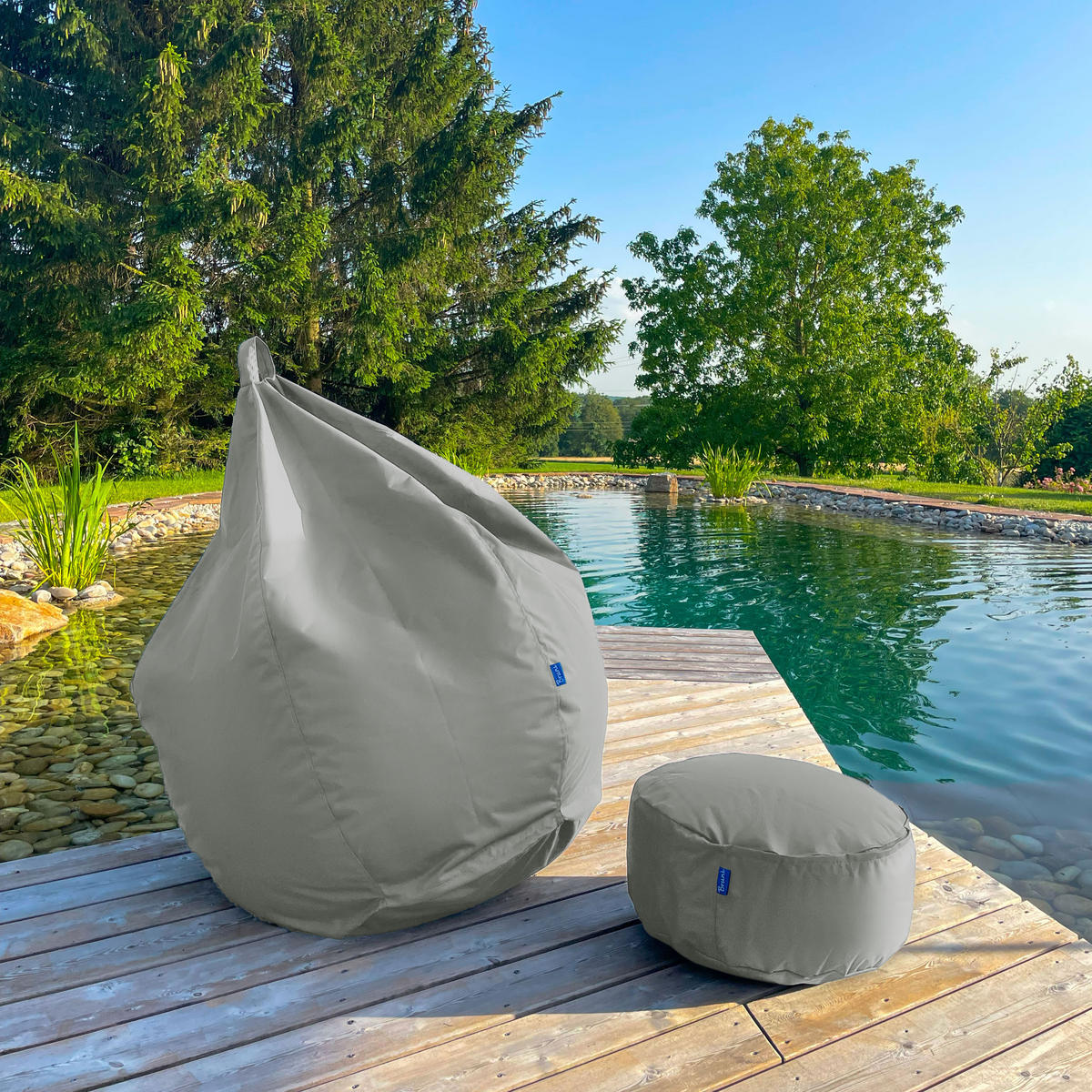 POUF M felsgrau - Dunkelgrau/Grau, Textil (500/200/500cm) - Bruni