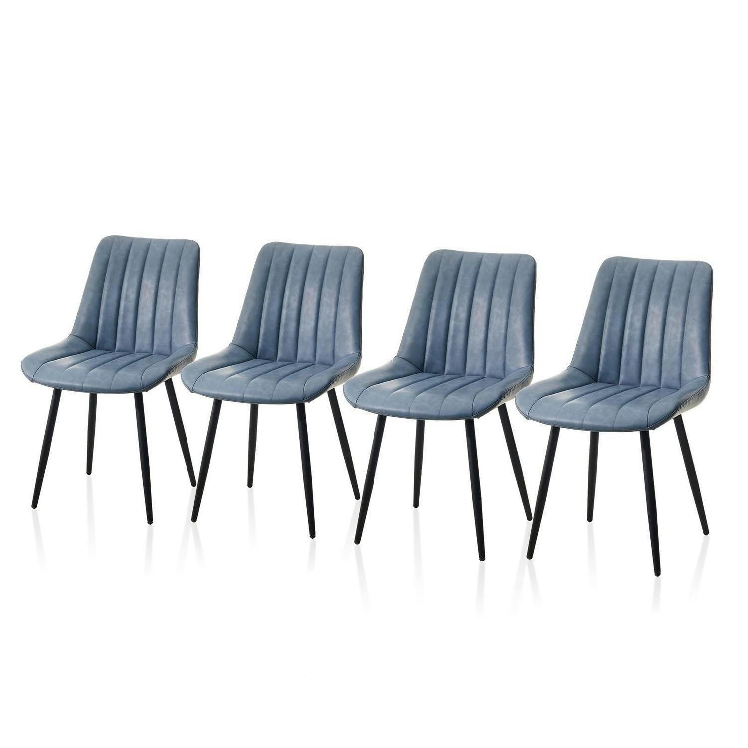 ESSZIMMERSTÜHLE Kunstleder Blau 4er Set - Blau, Kunststoff (53/85/42cm)