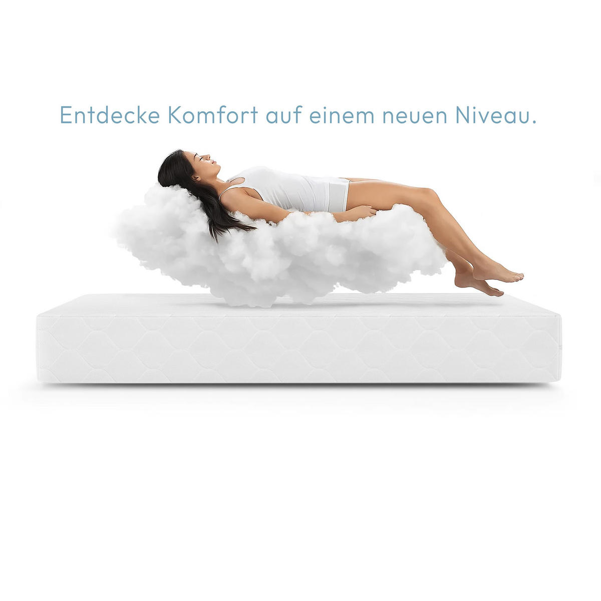 TASCHENFEDERNKERNMATRATZE Mediro Core 26 cm, Hoch-Elastischer-Schaum, H2/H3, 120x200 - Weiß, Kunststoff (120/200cm) - Beautysofa