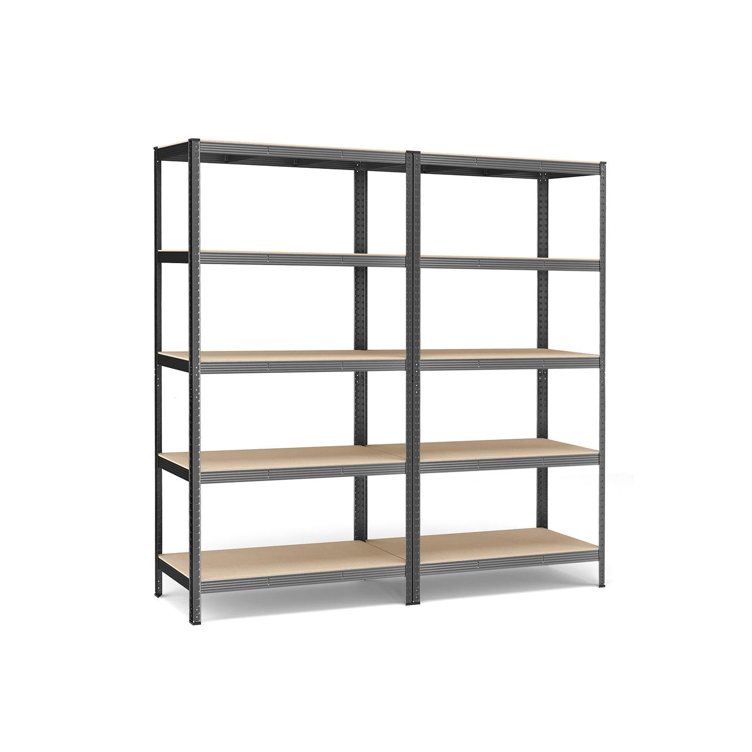 SCHWERLASTREGAL BUENOS AIRES 2ER-SET - Grau, Holzwerkstoff (120/200/60cm) - Hansiro
