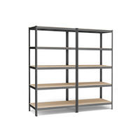 SCHWERLASTREGAL BUENOS AIRES 2ER-SET - Grau, Holzwerkstoff (120/200/60cm) - Hansiro