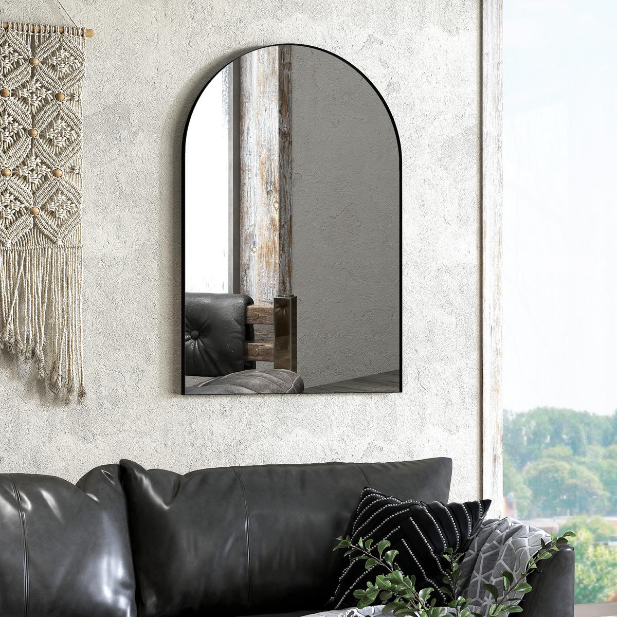 WANDSPIEGEL Schwarz 60/3/90 cm - Schwarz, Glas (60/90/3cm) - PANGIVO