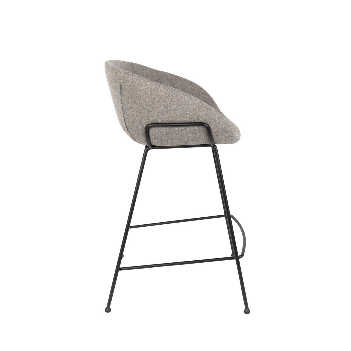 BARHOCKER Feston Rückenlehne 65 cm Grau - 2 er Set - Grau, Textil (54.5/88.5/53cm) - Zuiver