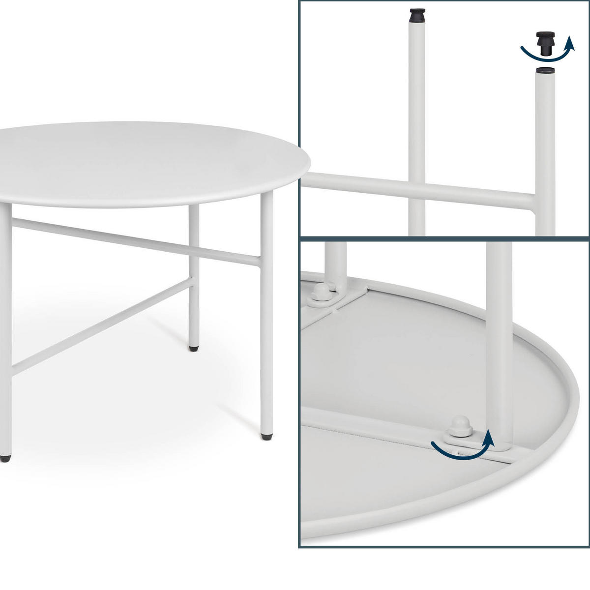 BEISTELLTISCH Finn Ø 53/36 cm Weiß - Weiß, Metall (53/53/36cm) - BoMoe