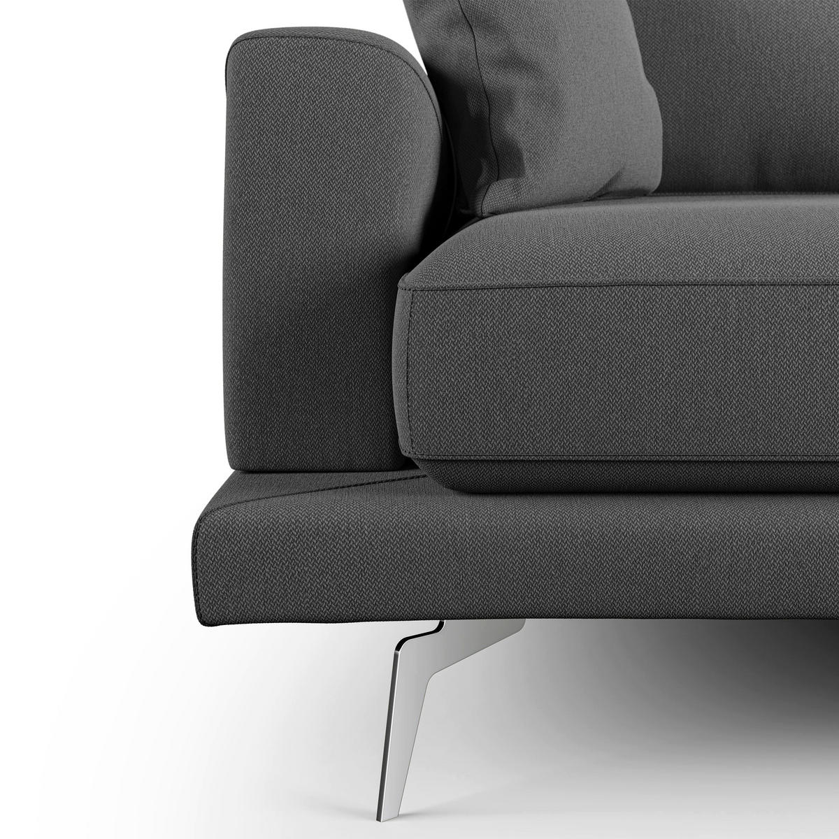 LINEARSOFA Dorian - Anthrazit, Textil (198/88/93cm) - Divani.store