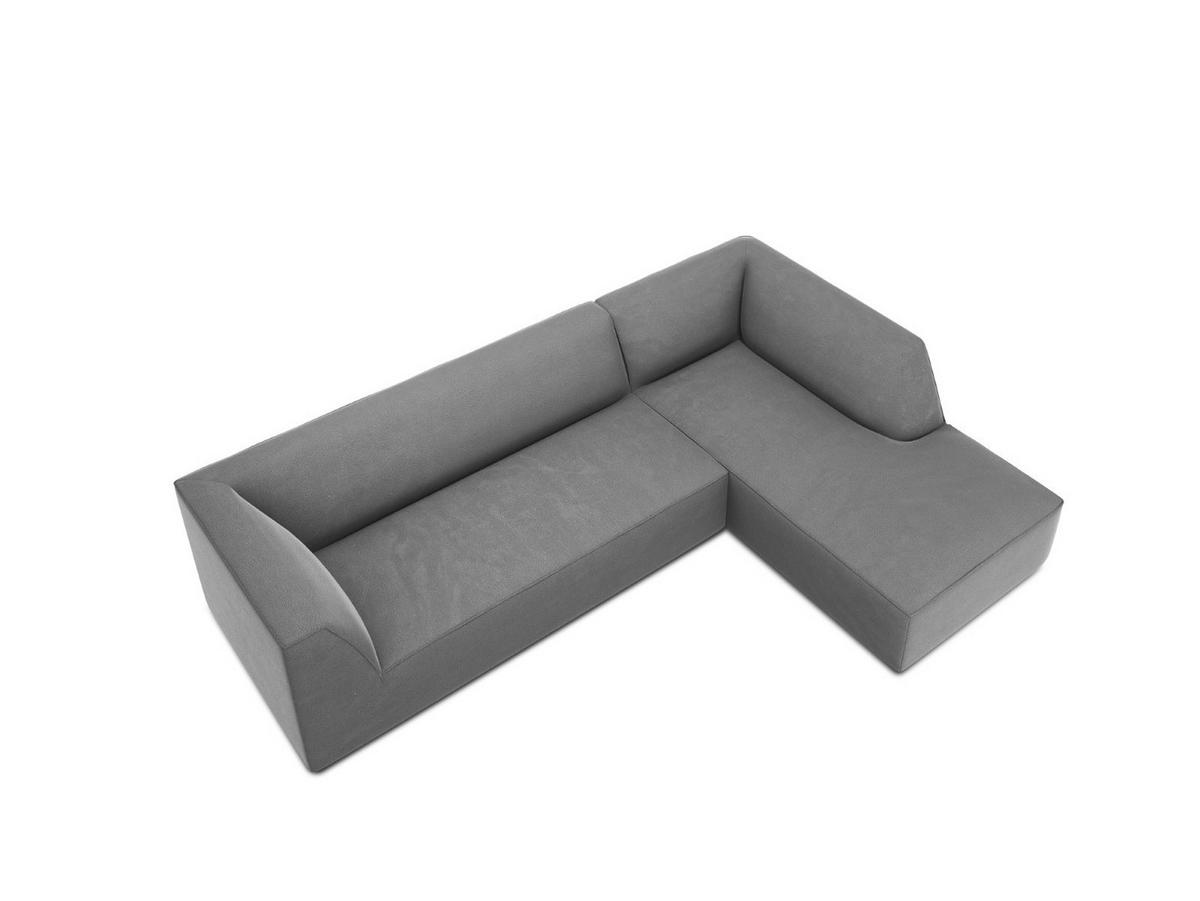 ECKSOFA rechts Ruby aus Samt grau 4 Sitzplätze - Grau, Textil (180/273cm) - Micadoni