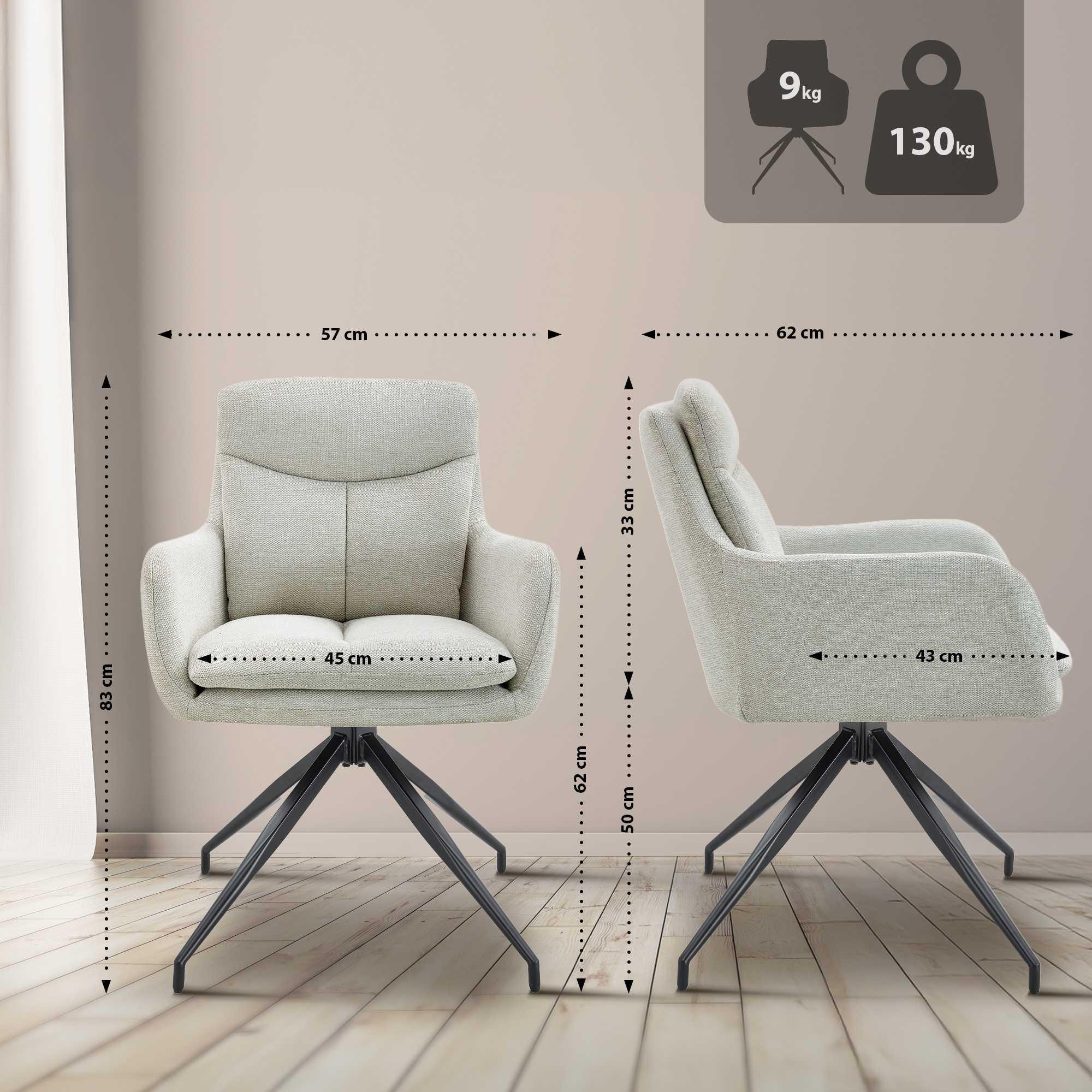 Thumbnail - CLP Esszimmerstuhl, Creme, Textil, 57x83x62 cm, Esszimmer, Stühle, Esszimmerstühle, Vierfußstühle