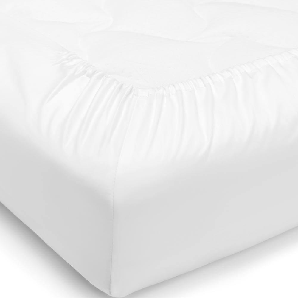 BETTLAKEN mit Gummizug 200x200 Weiß aus Baumwollsatin – 100 % Baumwolle, mercerisiert, glänzend & atmungsaktiv - Weiß, Textil (200/200cm) - Letti Moderni