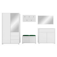 GARDEROBEN-SET Gesita V - Silberfarben/Weiß, Holzwerkstoff/Kunststoff (100/178/59cm) - MIRJAN24